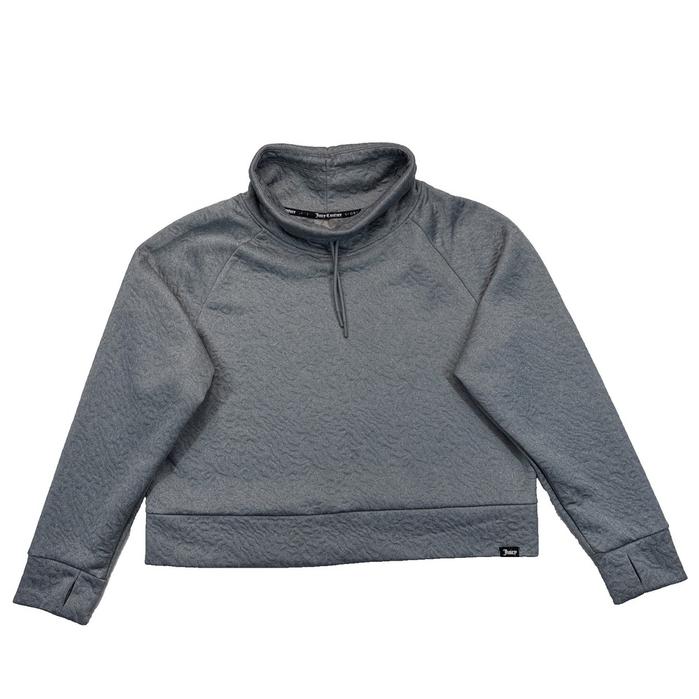 Juicy Couture Sport Cropped Funnel Neck Pullover Women's L Athleisure